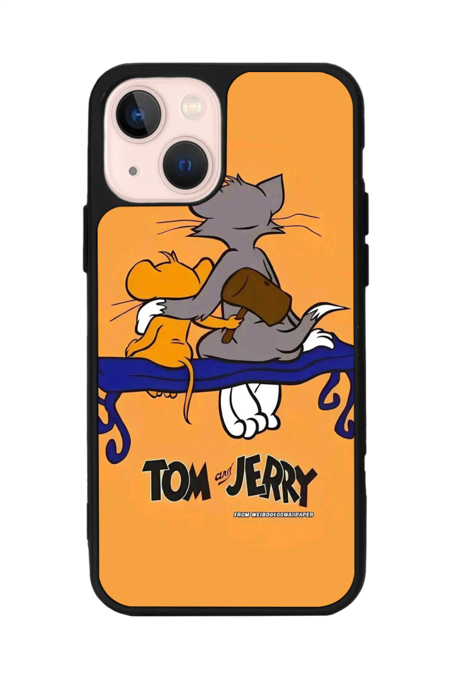 iPhone 14 Plus Uyumlu Tom And Jerry Tasarımlı Glossy Premium Kılıf
