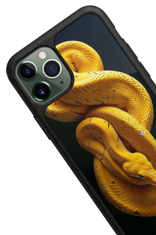 iPhone 11 Pro Max Uyumlu Yılan Tasarımlı Glossy Premium Kılıf