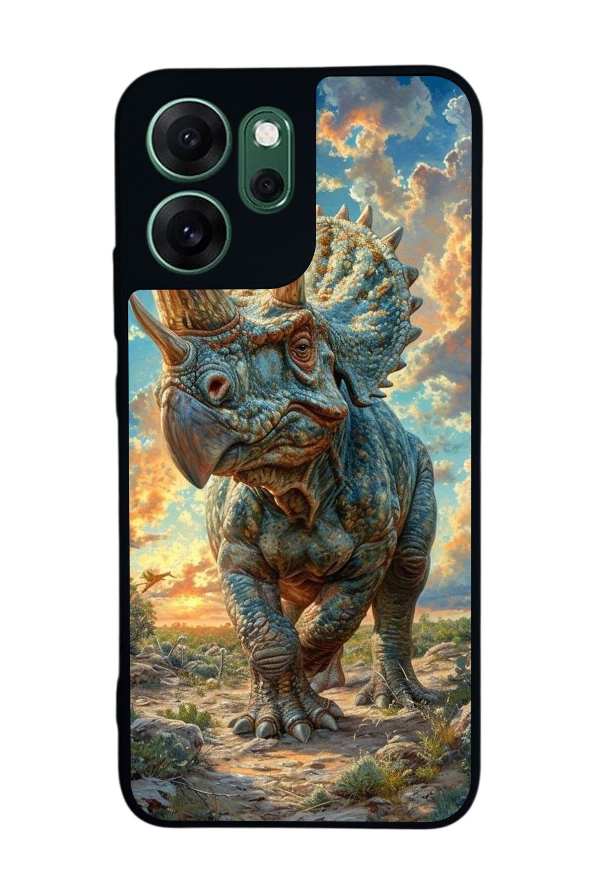 Oppo Reno 14F Uyumlu Dinazor Tasarımlı Glossy Premium Kılıf