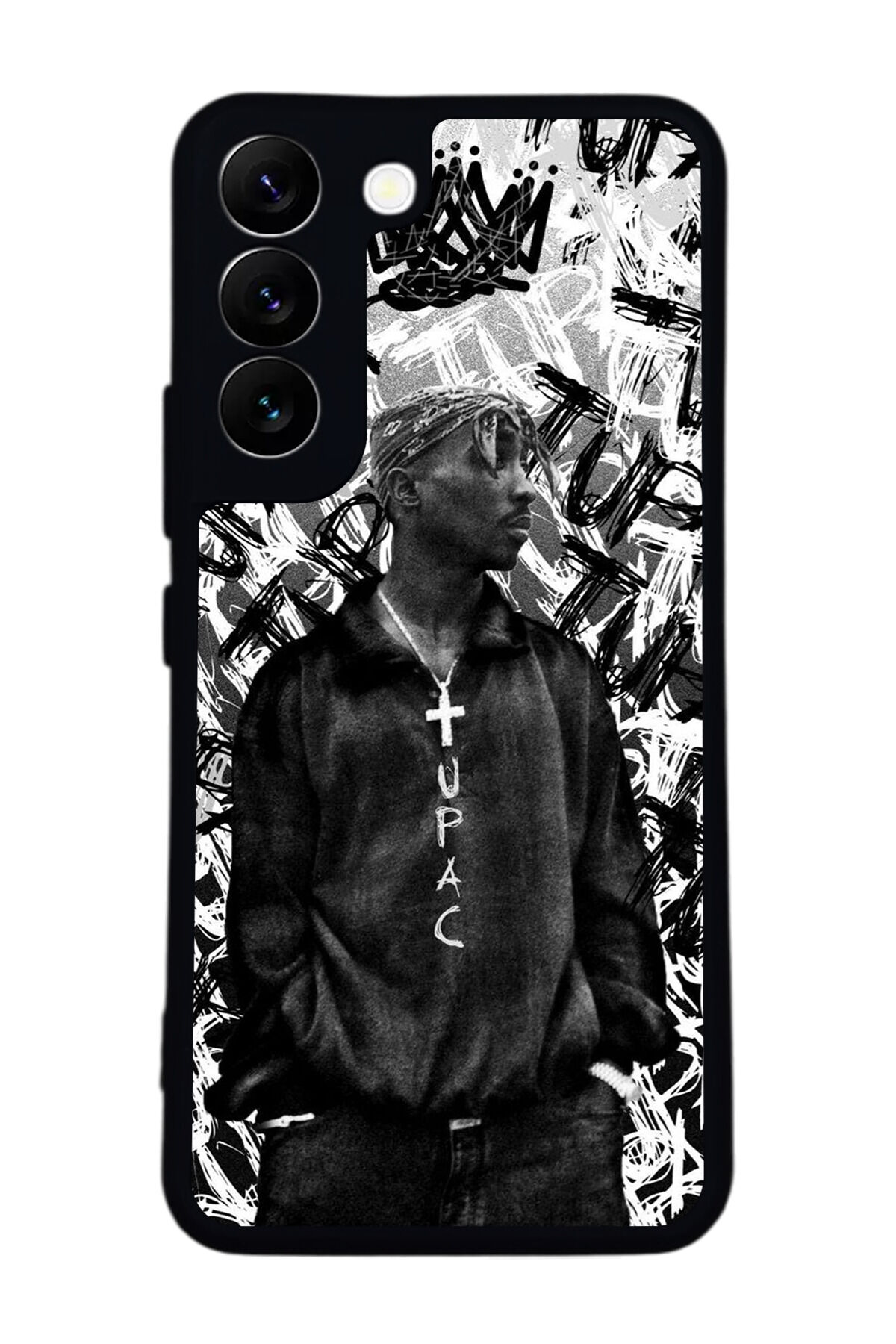Samsung Galaxy S22 Uyumlu Tupac Tasarımlı Glossy Premium Kılıf