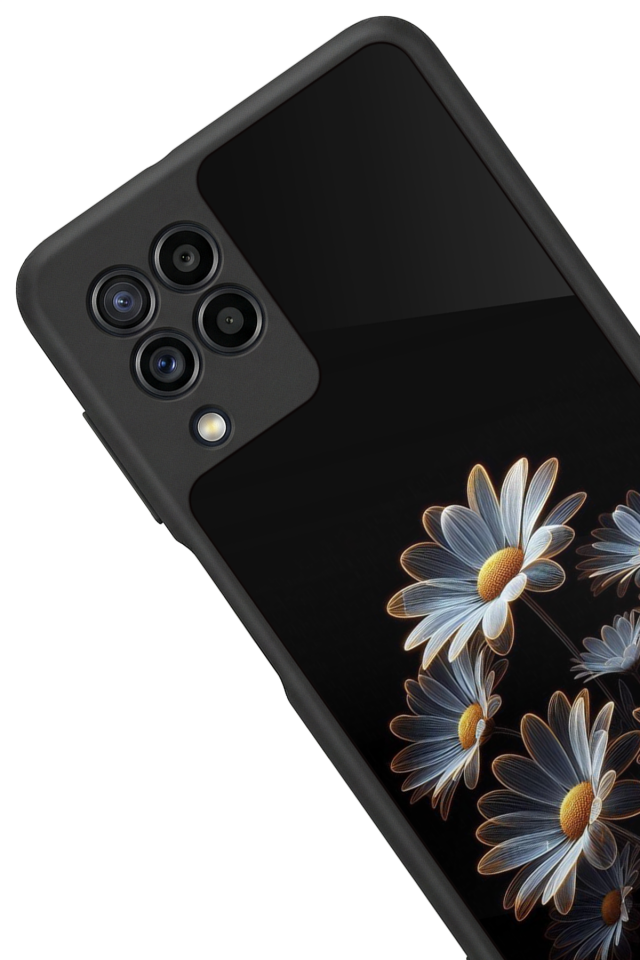 Samsung Galaxy M32 Uyumlu Cicek Tasarımlı Glossy Premium Kılıf