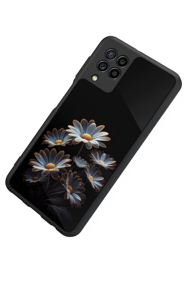 Samsung Galaxy M32 Uyumlu Cicek Tasarımlı Glossy Premium Kılıf