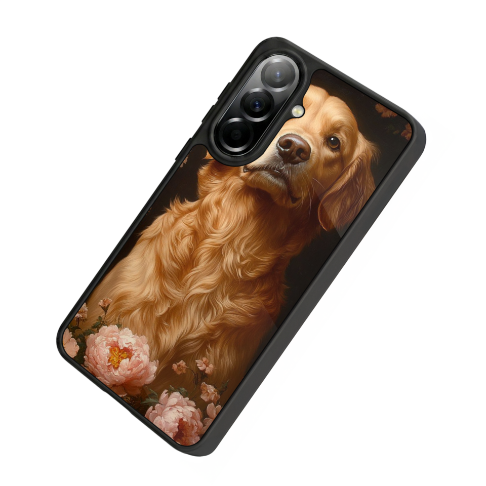 Samsung Galaxy A57 Uyumlu Golden Kopek Tasarımlı Glossy Premium Kılıf