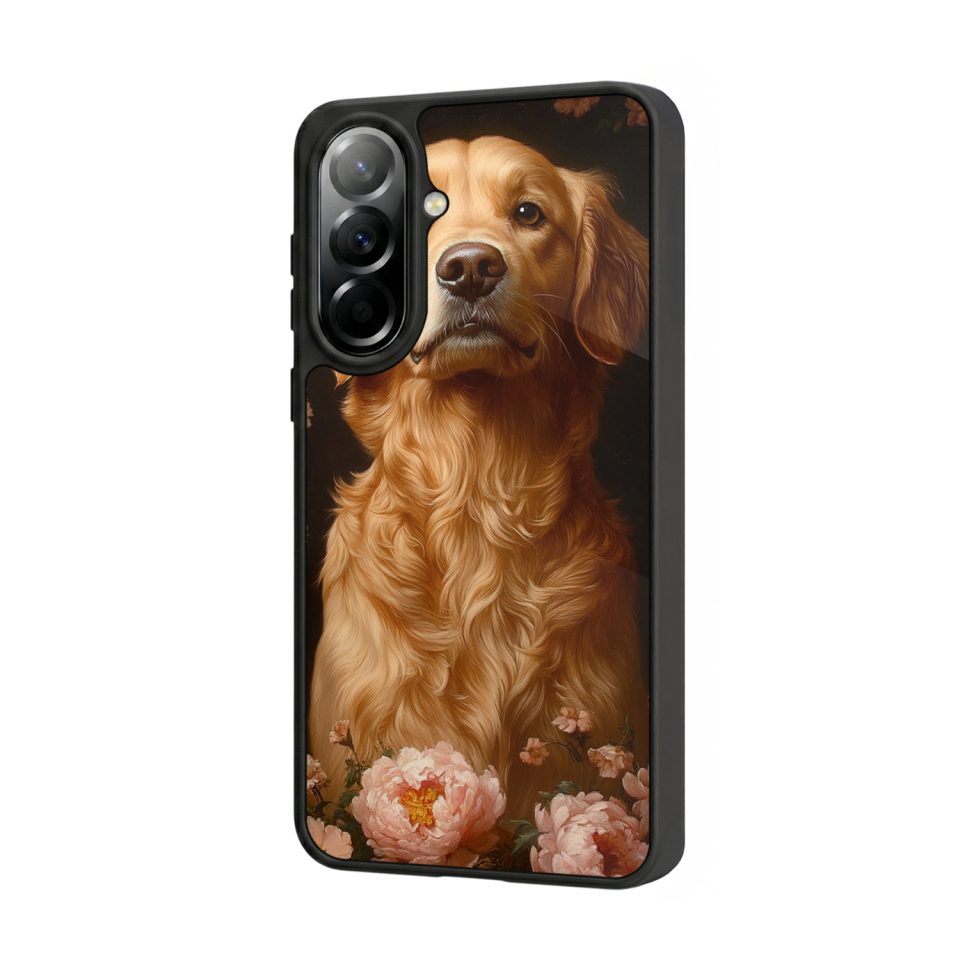 Samsung Galaxy A57 Uyumlu Golden Kopek Tasarımlı Glossy Premium Kılıf