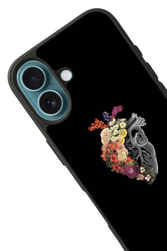 iPhone 16 Uyumlu Kalp Love Tasarımlı Glossy Premium Kılıf