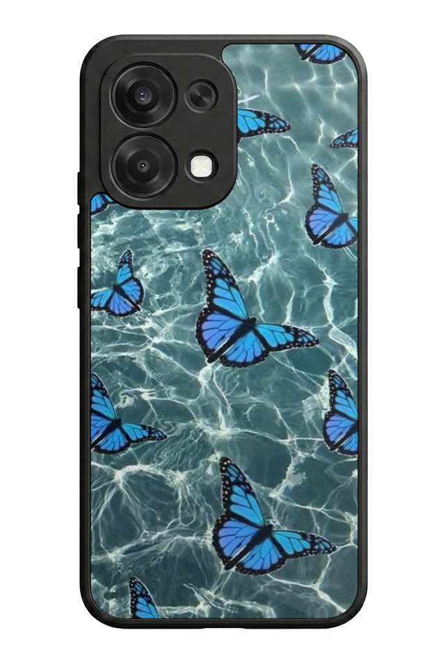 Oppo A6 Pro Uyumlu Kelebek Tasarımlı Glossy Premium Kılıf