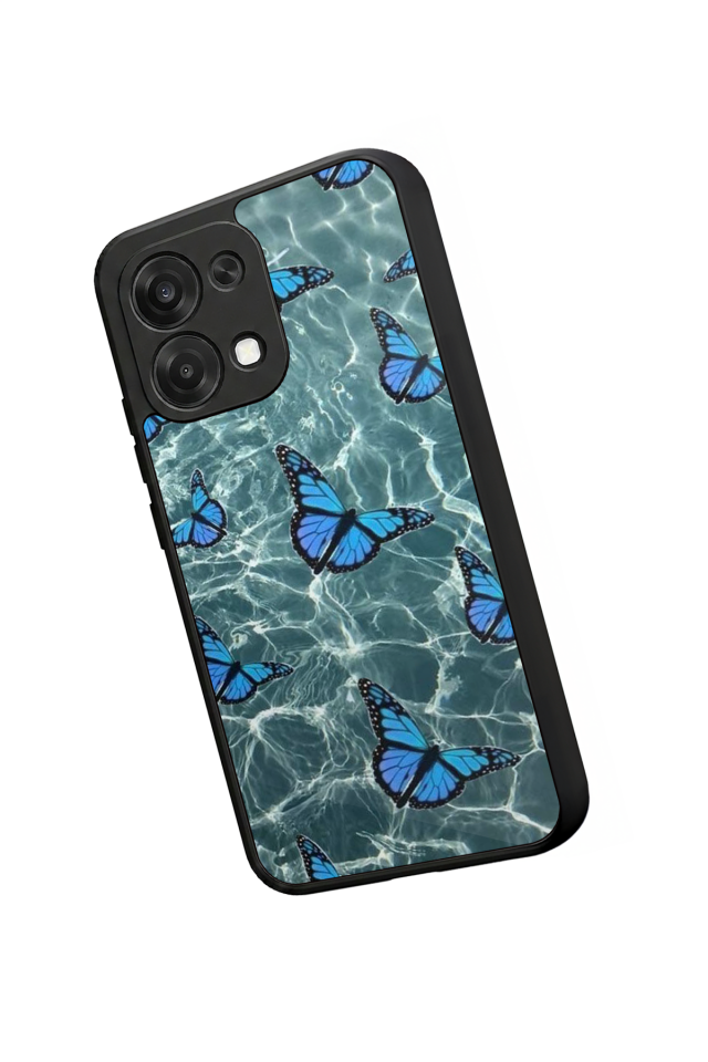 Oppo A6 Pro Uyumlu Kelebek Tasarımlı Glossy Premium Kılıf