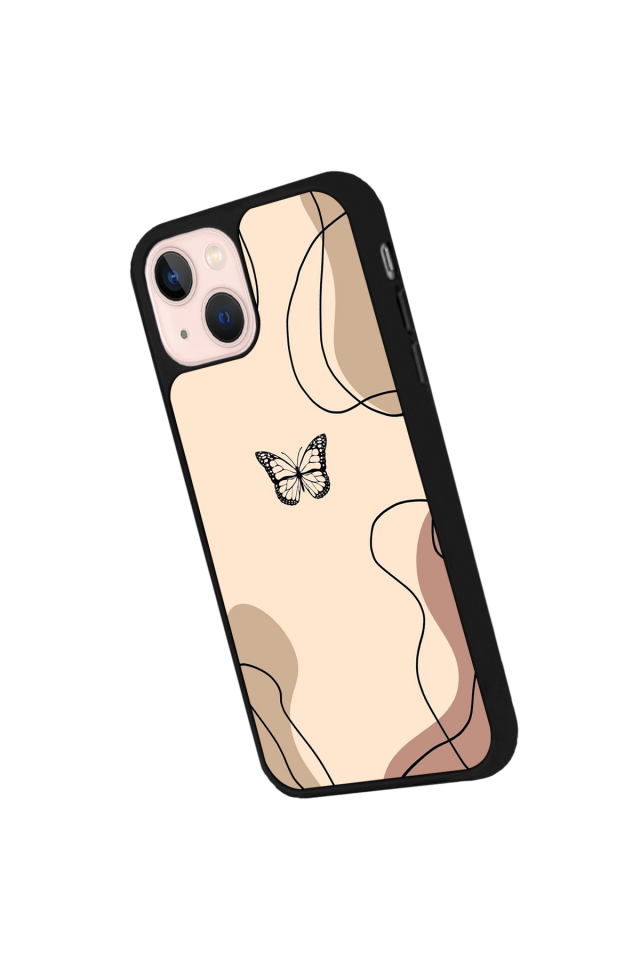 iPhone 13 Mini Uyumlu Kelebek Tasarımlı Glossy Premium Kılıf
