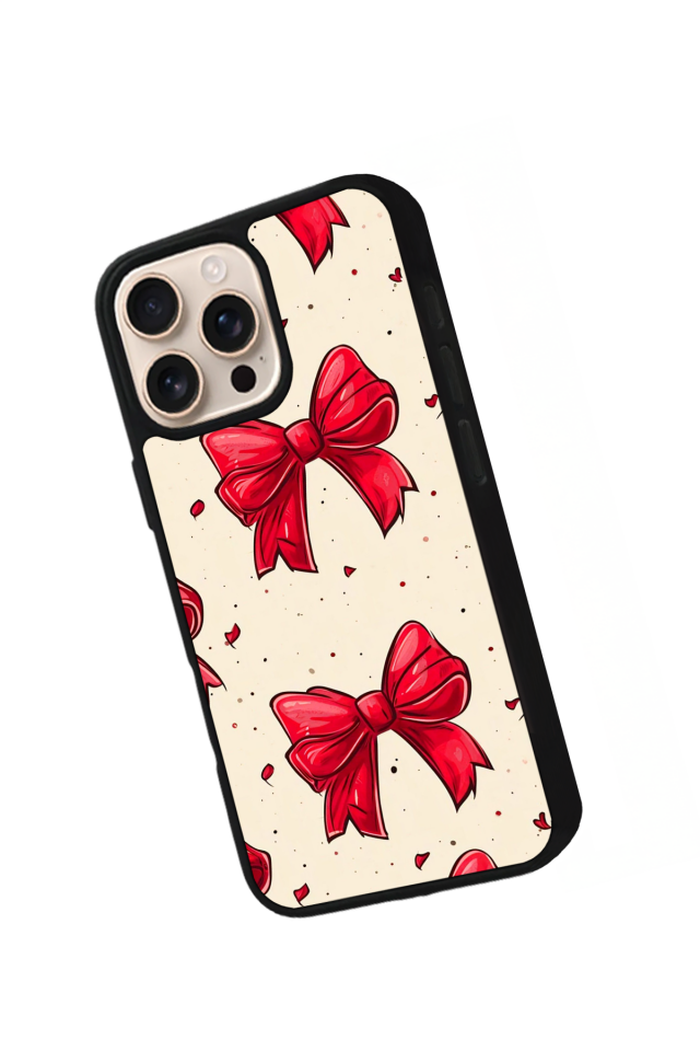 iPhone 16 Pro Uyumlu Kurdele Tasarımlı Glossy Premium Kılıf