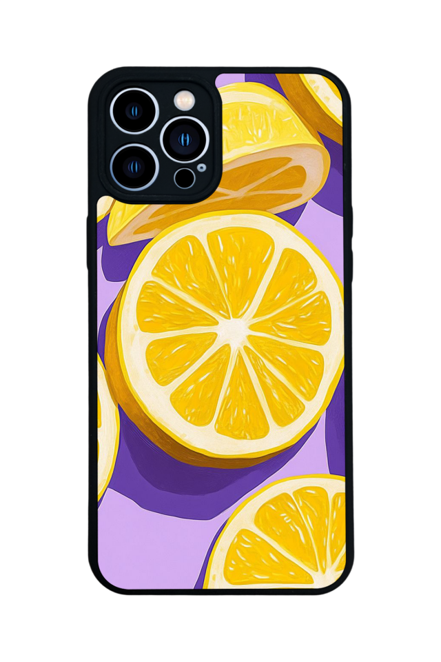 iPhone 12 Pro Max Uyumlu Limon Tasarımlı Glossy Premium Kılıf