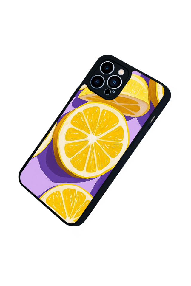 iPhone 12 Pro Max Uyumlu Limon Tasarımlı Glossy Premium Kılıf