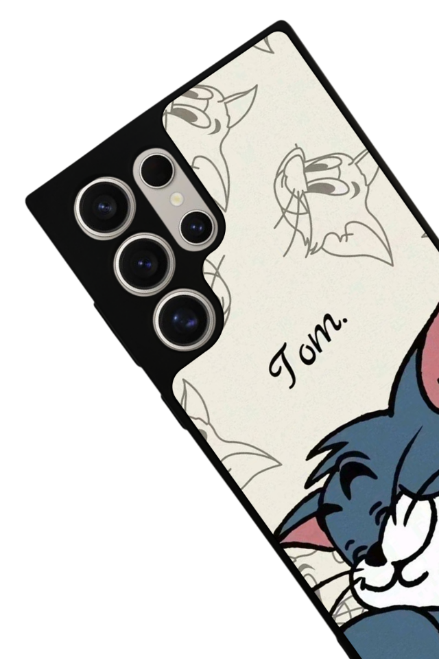 Samsung Galaxy S22 Ultra Uyumlu Tom And Jerry Tasarımlı Glossy Premium Kılıf