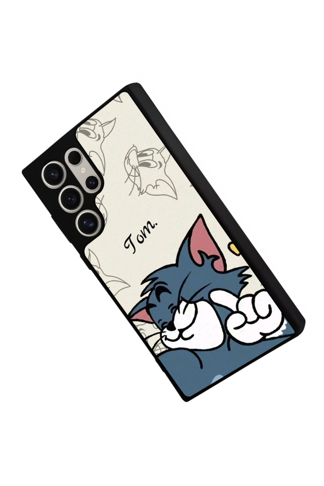 Samsung Galaxy S22 Ultra Uyumlu Tom And Jerry Tasarımlı Glossy Premium Kılıf