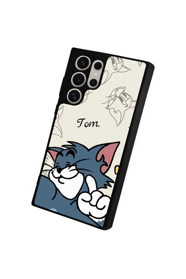 Samsung Galaxy S22 Ultra Uyumlu Tom And Jerry Tasarımlı Glossy Premium Kılıf