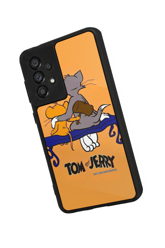 Samsung Galaxy A73 Uyumlu Tom And Jerry Tasarımlı Glossy Premium Kılıf