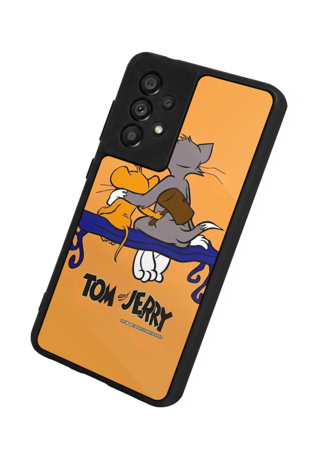 Samsung Galaxy A73 Uyumlu Tom And Jerry Tasarımlı Glossy Premium Kılıf