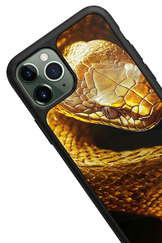 iPhone 11 Pro Max Uyumlu Yılan Tasarımlı Glossy Premium Kılıf
