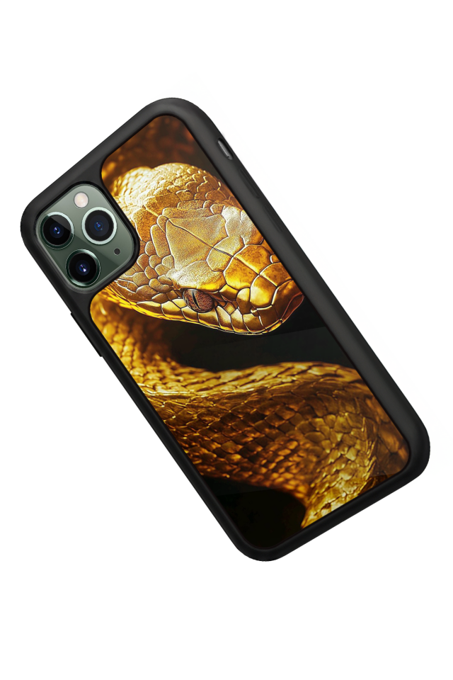 iPhone 11 Pro Max Uyumlu Yılan Tasarımlı Glossy Premium Kılıf