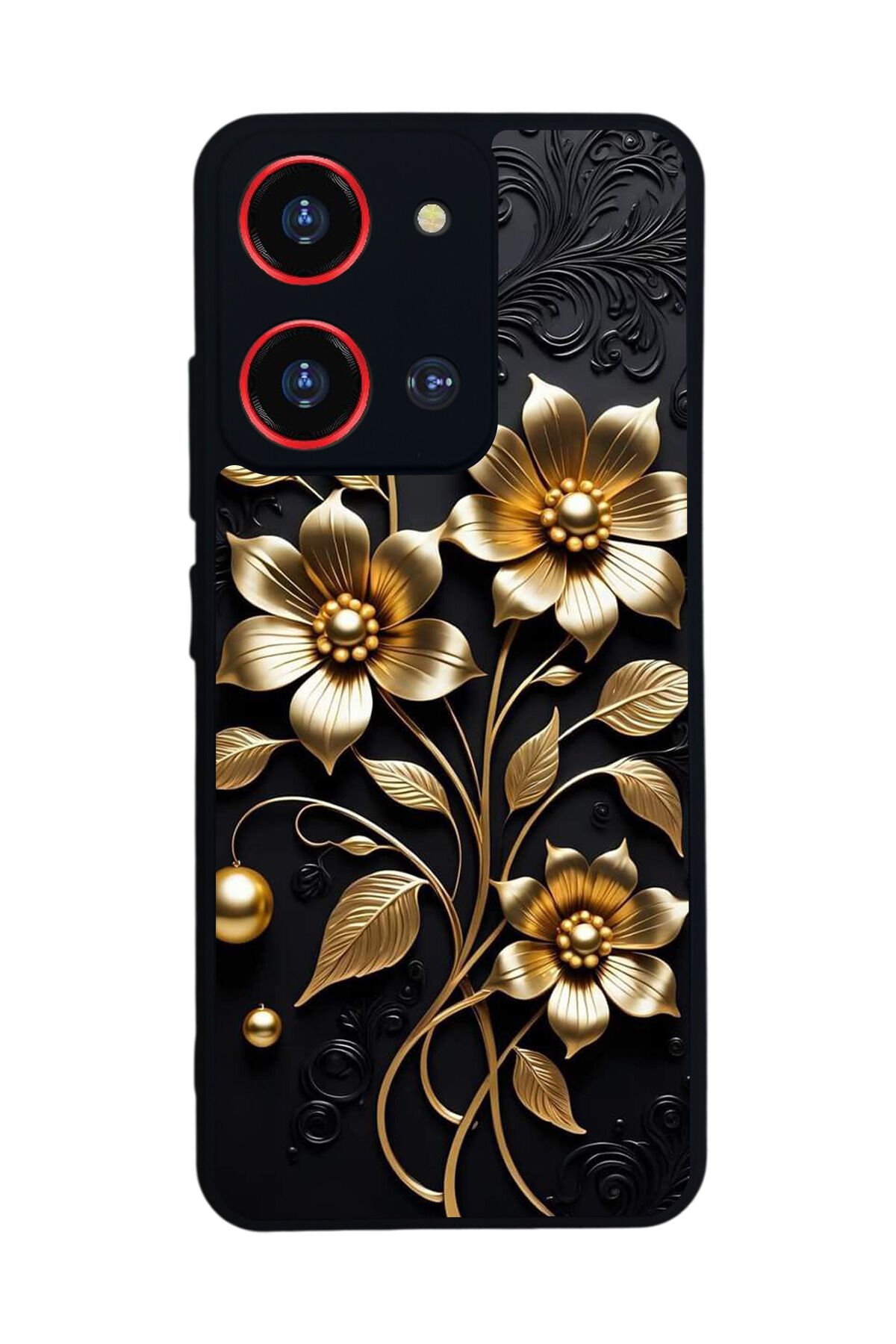 Reeder S19 Max Pro S ZOOM Uyumlu Yaldizli Cicek Tasarımlı Glossy Premium Kılıf