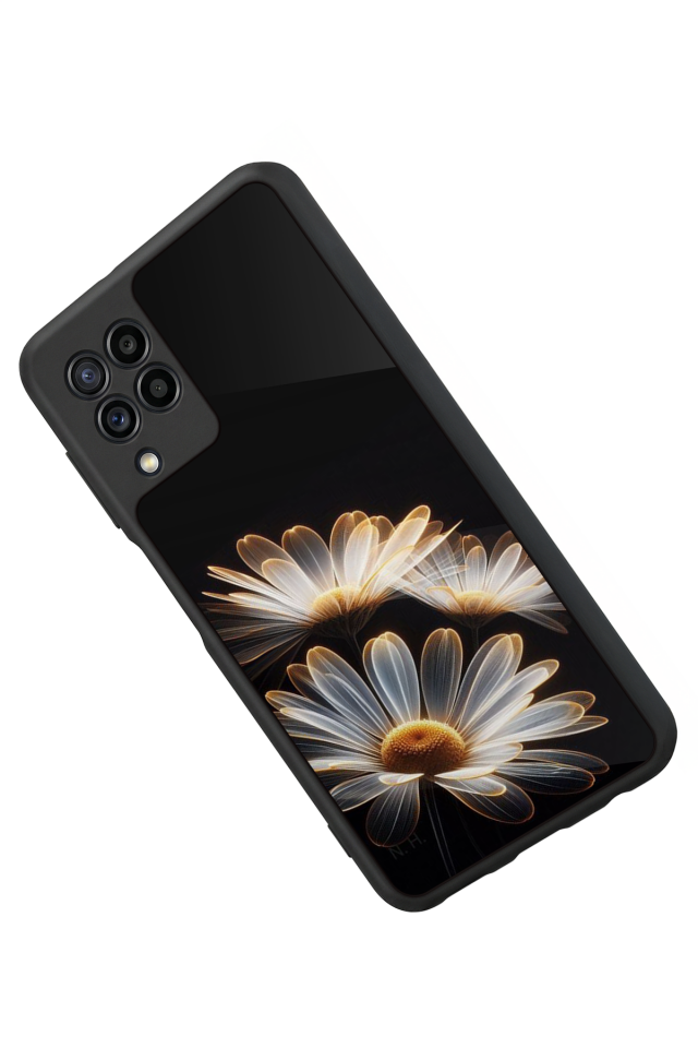 Samsung Galaxy M32 Uyumlu Cicek Tasarımlı Glossy Premium Kılıf