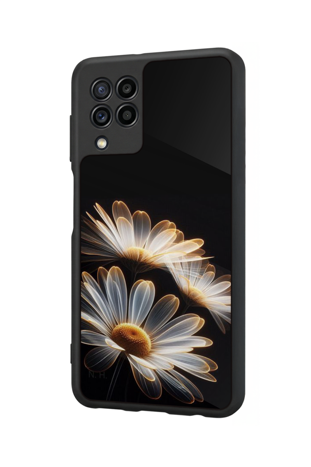 Samsung Galaxy M32 Uyumlu Cicek Tasarımlı Glossy Premium Kılıf