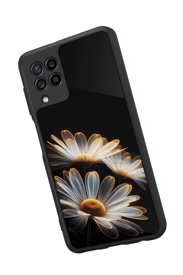 Samsung Galaxy M32 Uyumlu Cicek Tasarımlı Glossy Premium Kılıf