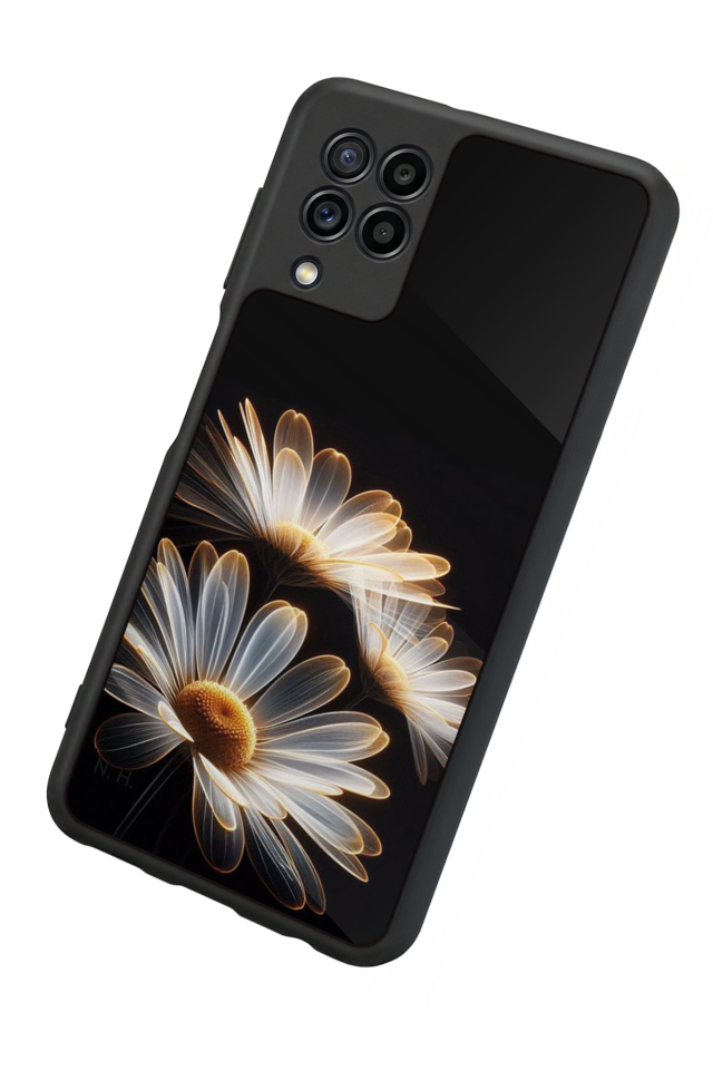 Samsung Galaxy M32 Uyumlu Cicek Tasarımlı Glossy Premium Kılıf