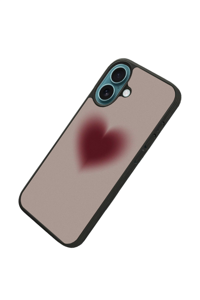 iPhone 16 Uyumlu Kalp Love Tasarımlı Glossy Premium Kılıf