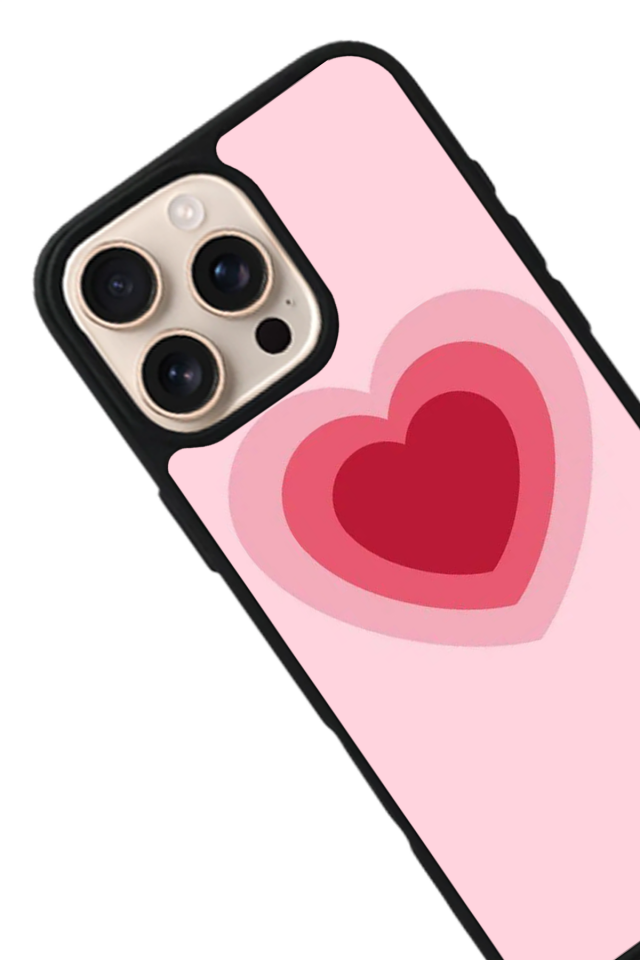 iPhone 16 Pro Max Uyumlu Kalp Love Tasarımlı Glossy Premium Kılıf
