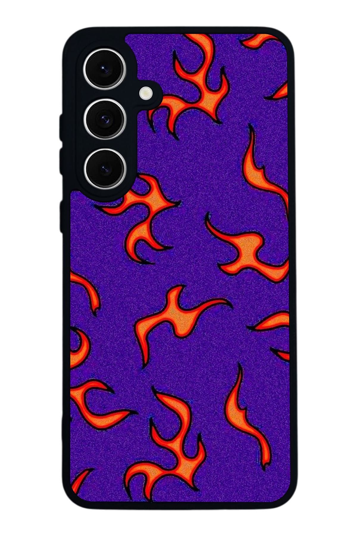 Samsung Galaxy S24 FE Uyumlu Retro Flame Patterns Tasarımlı Glossy Premium Kılıf