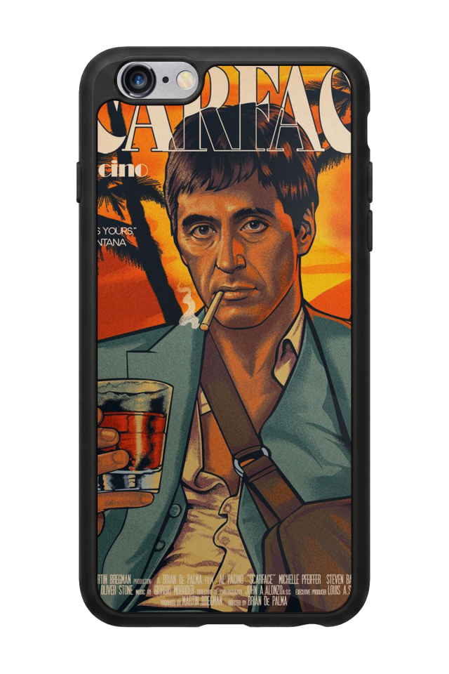 iPhone 6s Plus Uyumlu Scarface Tasarımlı Glossy Premium Kılıf