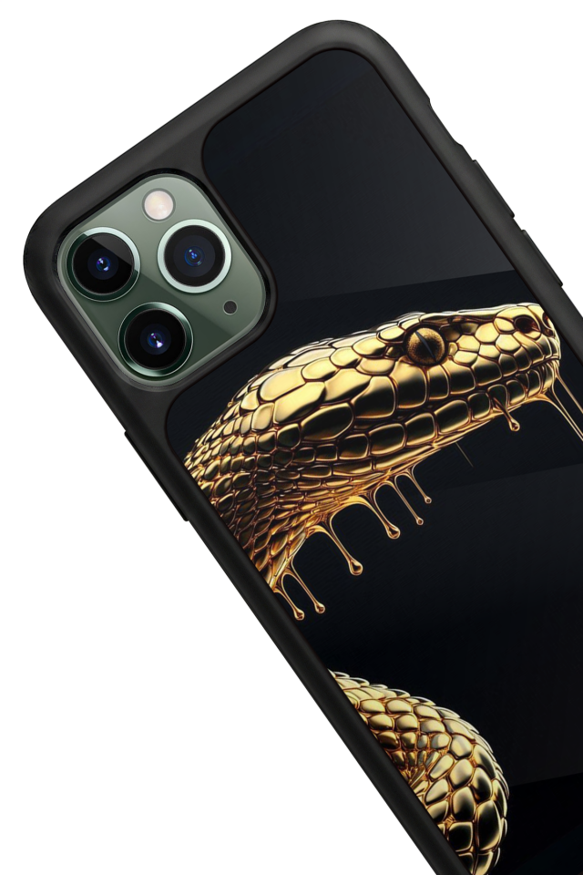 iPhone 11 Pro Max Uyumlu Yılan Tasarımlı Glossy Premium Kılıf