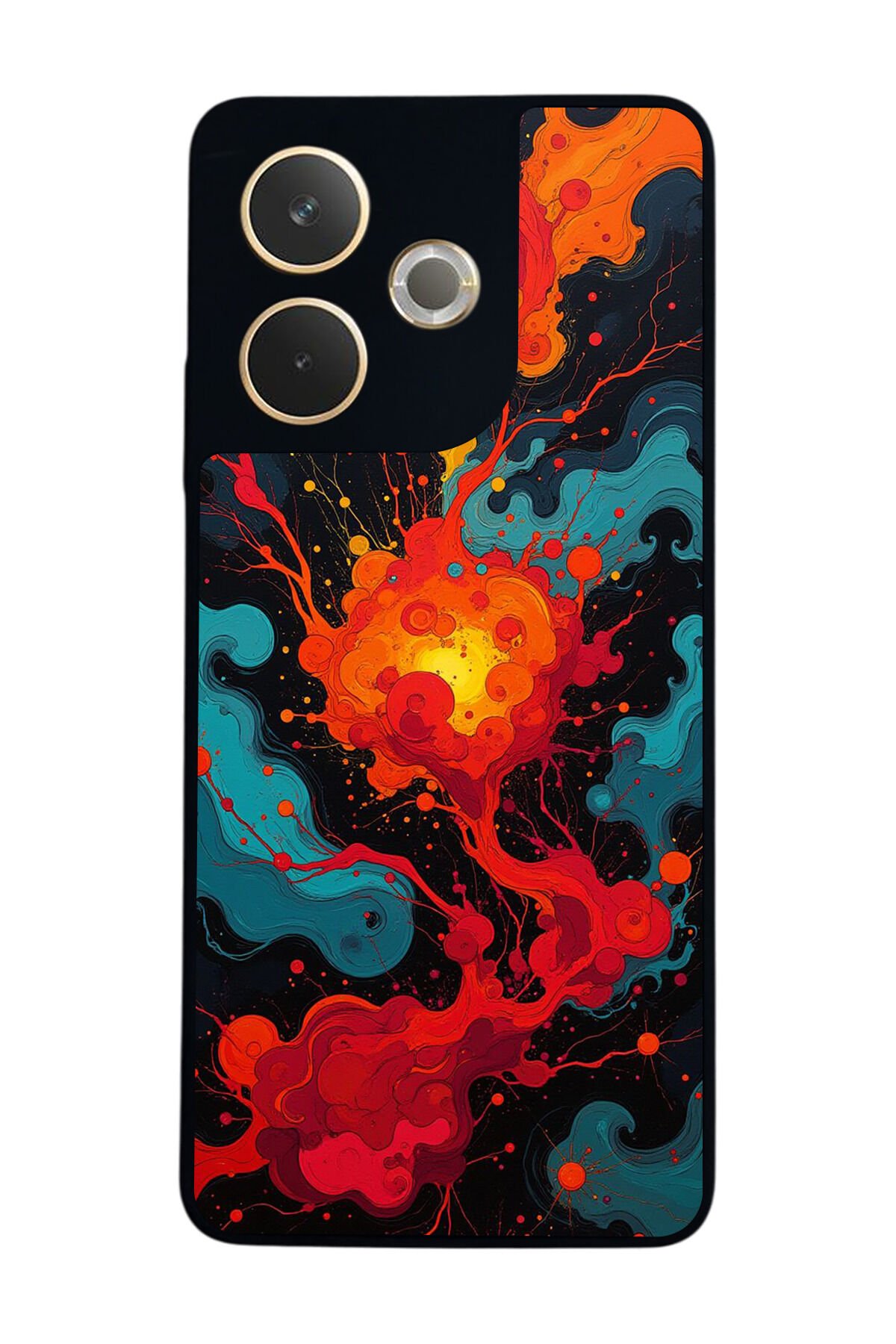 Oppo A5 Pro Uyumlu Abstract Tasarımlı Glossy Premium Kılıf