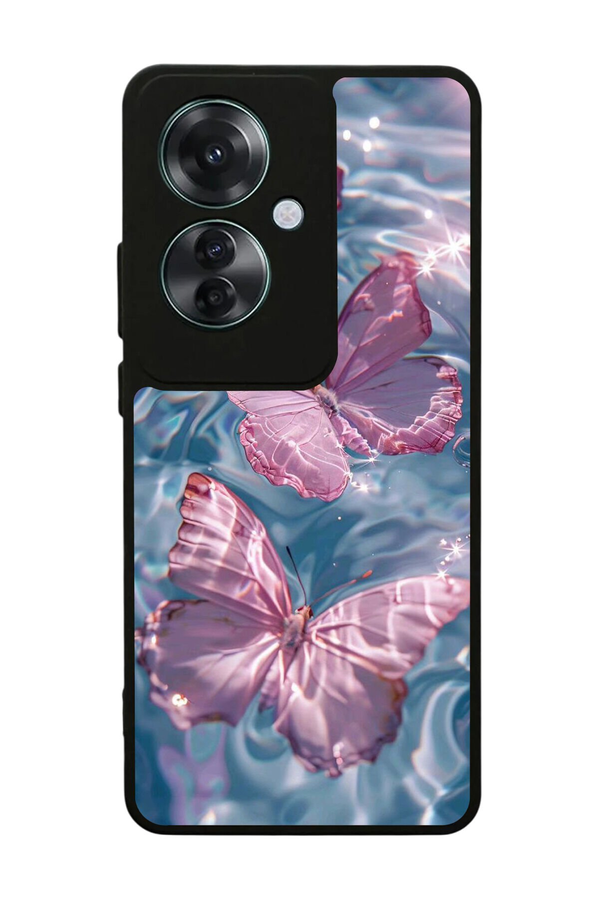 Oppo Reno 11F Uyumlu Kelebek Tasarımlı Glossy Premium Kılıf