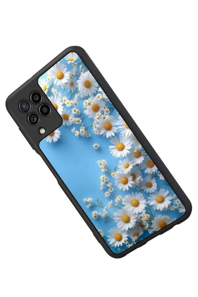 Samsung Galaxy M32 Uyumlu Cicek Tasarımlı Glossy Premium Kılıf