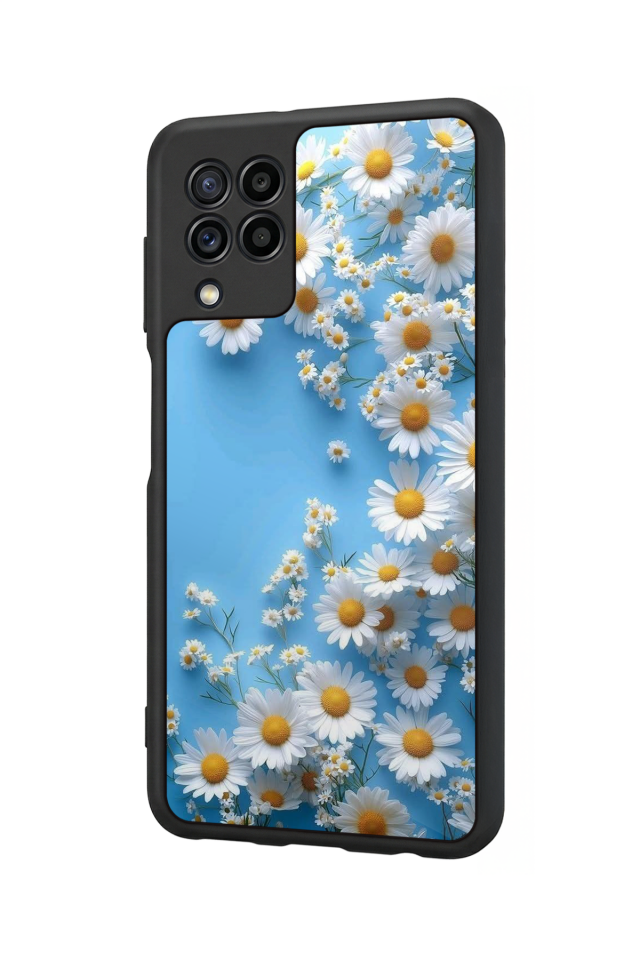 Samsung Galaxy M32 Uyumlu Cicek Tasarımlı Glossy Premium Kılıf