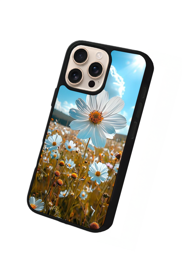 iPhone 15 Pro Max Uyumlu Cicek Tasarımlı Glossy Premium Kılıf