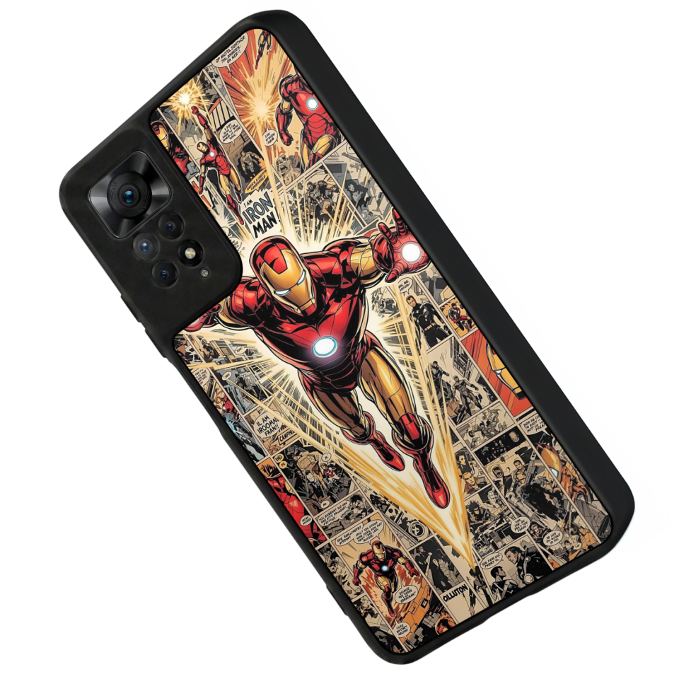 Xiaomi Redmi Note 11 Pro Uyumlu Iron Man ( Demir Adam ) Tasarımlı Glossy Premium Kılıf