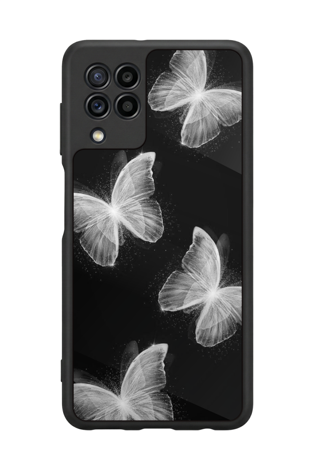 Samsung Galaxy M22 Uyumlu Kelebek Tasarımlı Glossy Premium Kılıf
