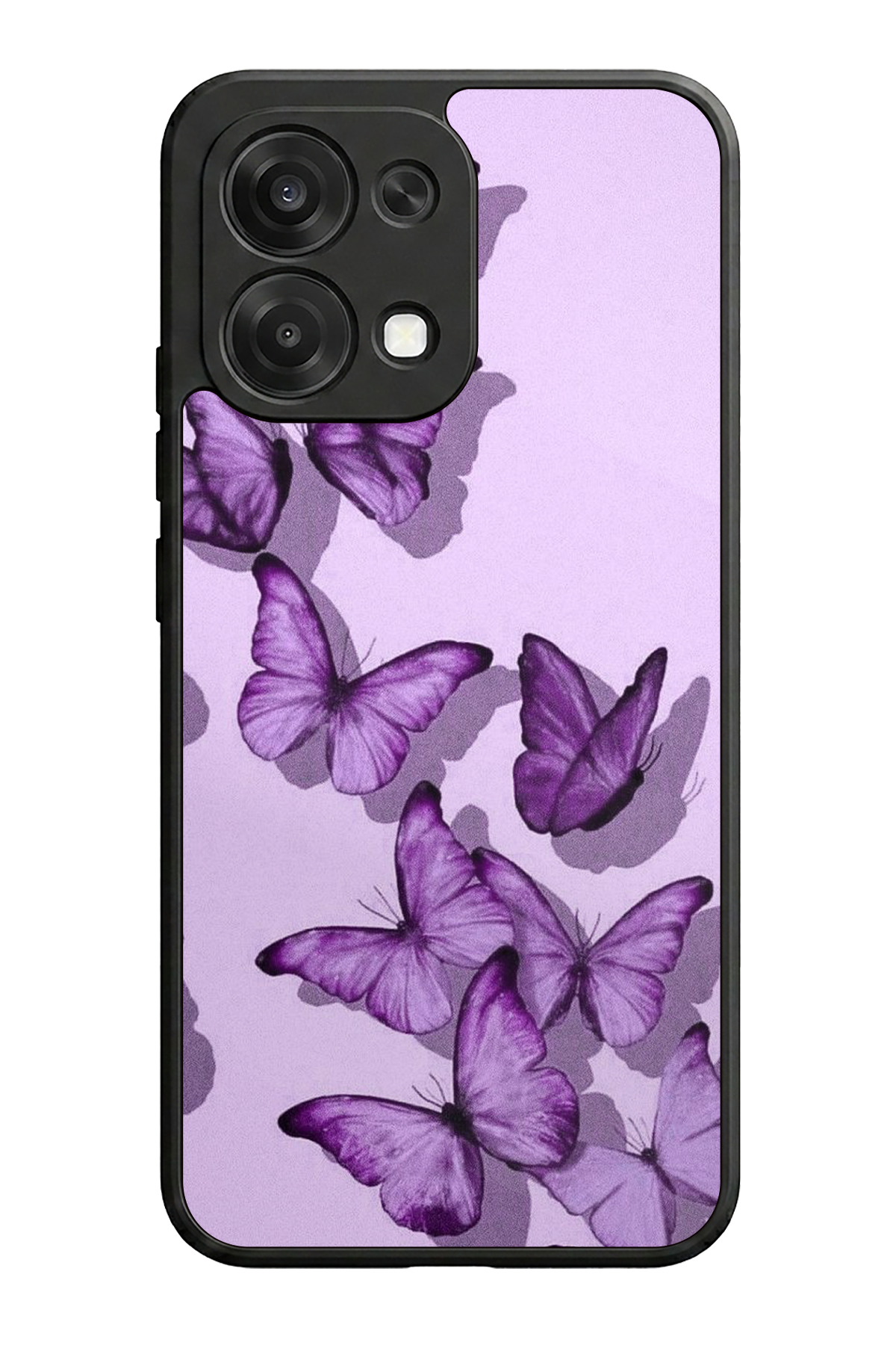 Oppo A6 Pro Uyumlu Kelebek Tasarımlı Glossy Premium Kılıf