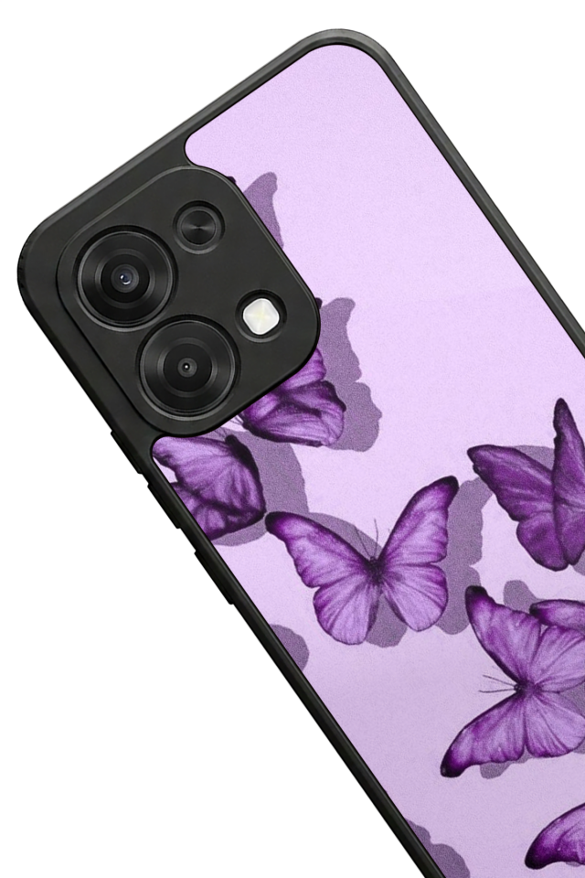 Oppo A6 Pro Uyumlu Kelebek Tasarımlı Glossy Premium Kılıf