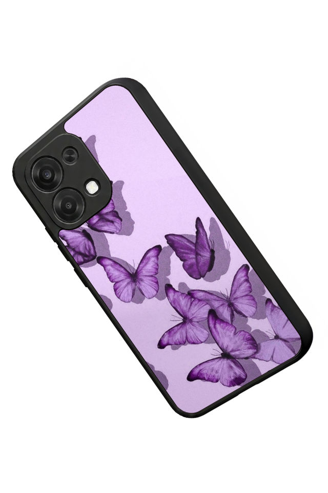 Oppo A6 Pro Uyumlu Kelebek Tasarımlı Glossy Premium Kılıf