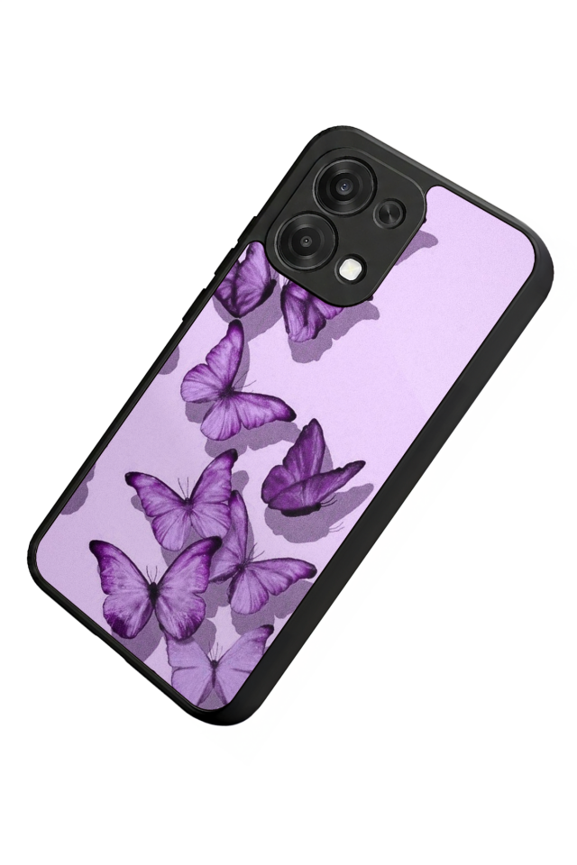 Oppo A6 Pro Uyumlu Kelebek Tasarımlı Glossy Premium Kılıf