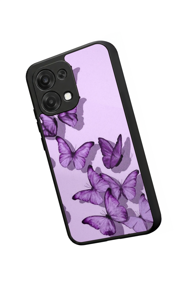 Oppo A6 Pro Uyumlu Kelebek Tasarımlı Glossy Premium Kılıf