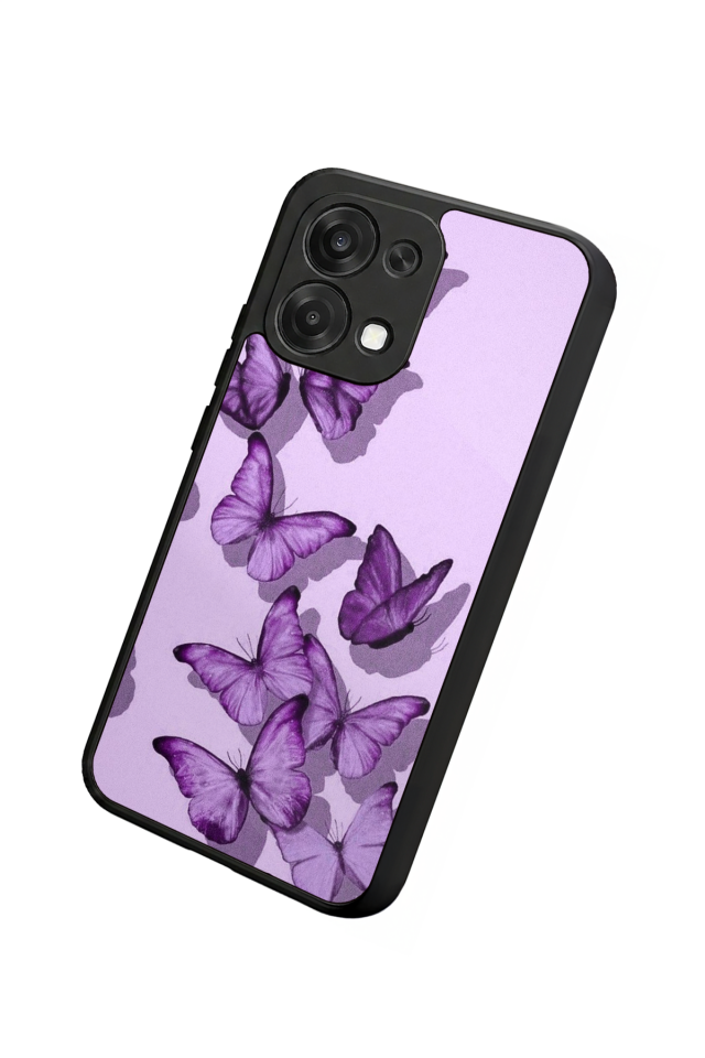 Oppo A6 Pro Uyumlu Kelebek Tasarımlı Glossy Premium Kılıf