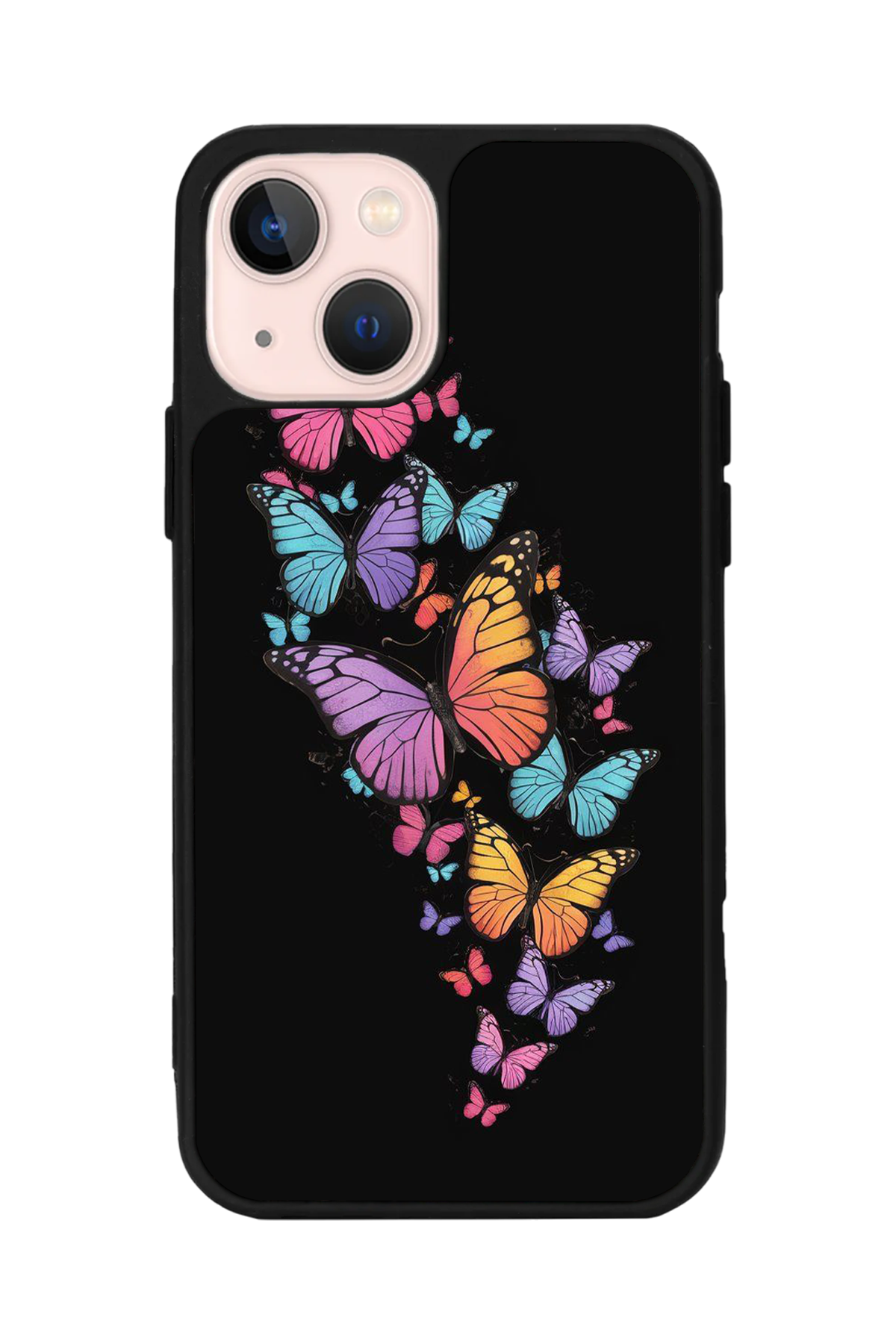 iPhone 13 Mini Uyumlu Kelebek Tasarımlı Glossy Premium Kılıf