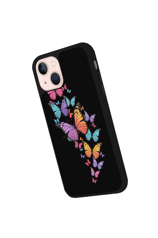 iPhone 13 Mini Uyumlu Kelebek Tasarımlı Glossy Premium Kılıf