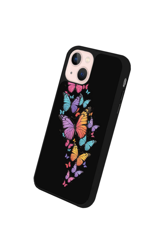 iPhone 13 Mini Uyumlu Kelebek Tasarımlı Glossy Premium Kılıf