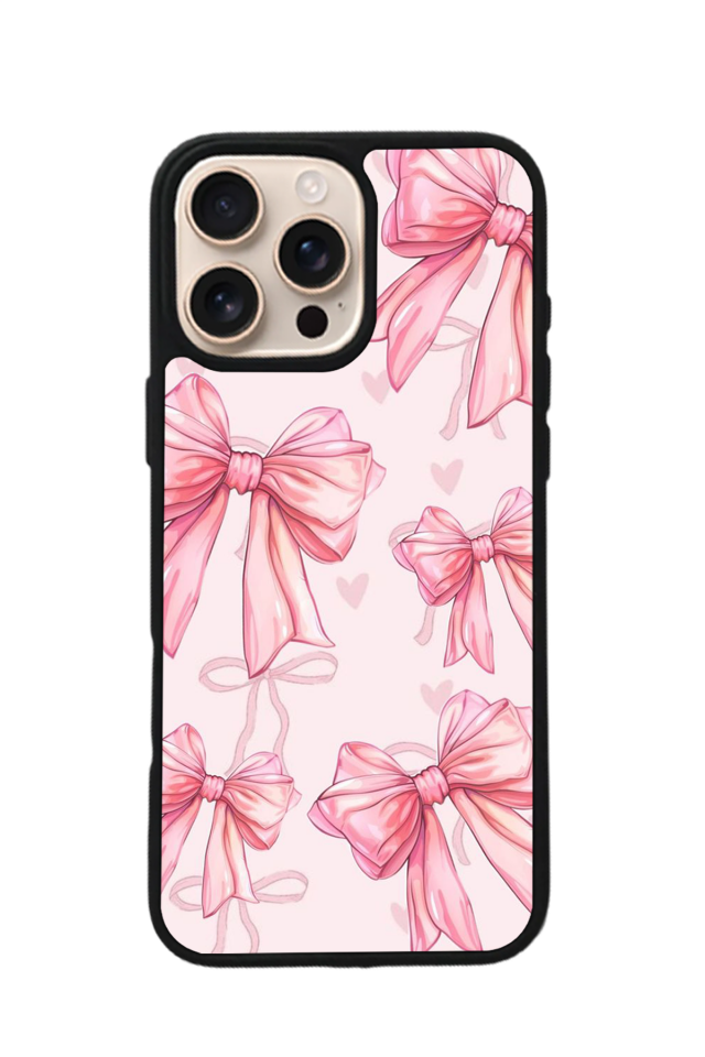 iPhone 16 Pro Uyumlu Kurdele Tasarımlı Glossy Premium Kılıf