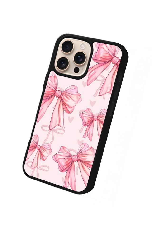 iPhone 16 Pro Uyumlu Kurdele Tasarımlı Glossy Premium Kılıf